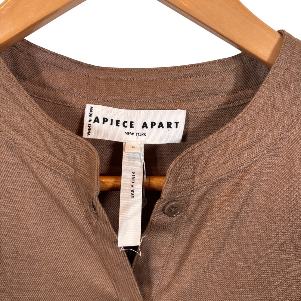 Apiece Apart Women's Maurino Drop Waist Mini Dress in Camel Size Small - Picture 3 of 5